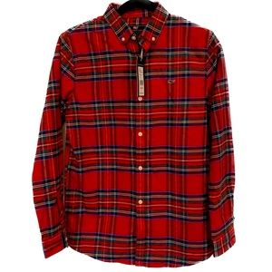NWT Boys Vineyard Vines Jolly Plaid Whale Shirt size XL